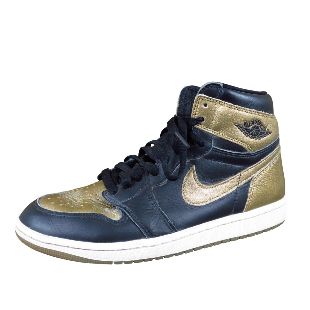 Nike Air Jordan 1 Retro High OG Mens Basketball Shoes Sz 8 Gold Black 555088-031